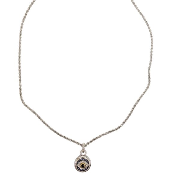 udith Ripka Sterling Silver and 18K Gold Evil Eye Pendant Necklace #22615